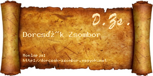 Dorcsák Zsombor névjegykártya